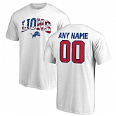 Men's Customized Detroit Lions NFL Pro Line by Fanatics Branded Any Name & Number Banner Wave T-Shirt White